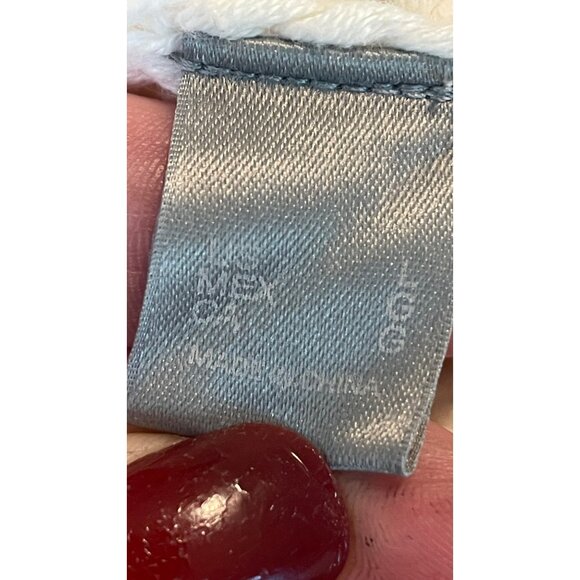 Liz Claiborne Womens Cream Thick Knit Cardigan Sweater Large 3/4 Sleeve - Picture 7 of 11